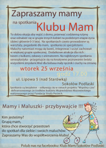 klub ulotka wspólny czas 2