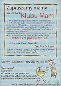 klub ulotka wspólny czas logopda